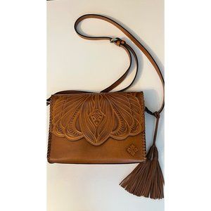 Patricia Nash Leather Sarola Tooled Crossbody and Wallet